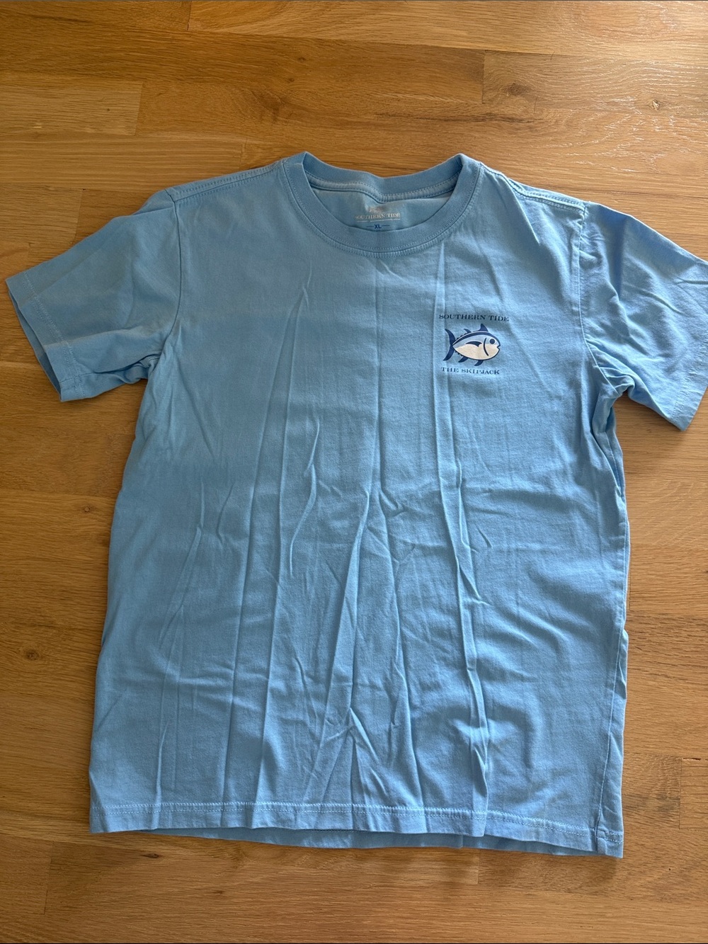 Southern Tide Light Blue Short Sleeve Tee with Small Fish Logo